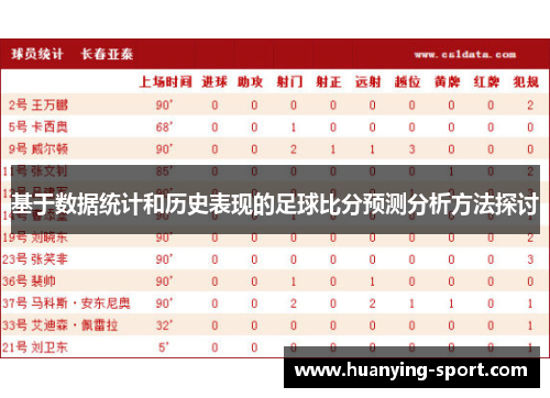 基于数据统计和历史表现的足球比分预测分析方法探讨